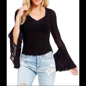 Free People Casual Bell Sleeve Top.